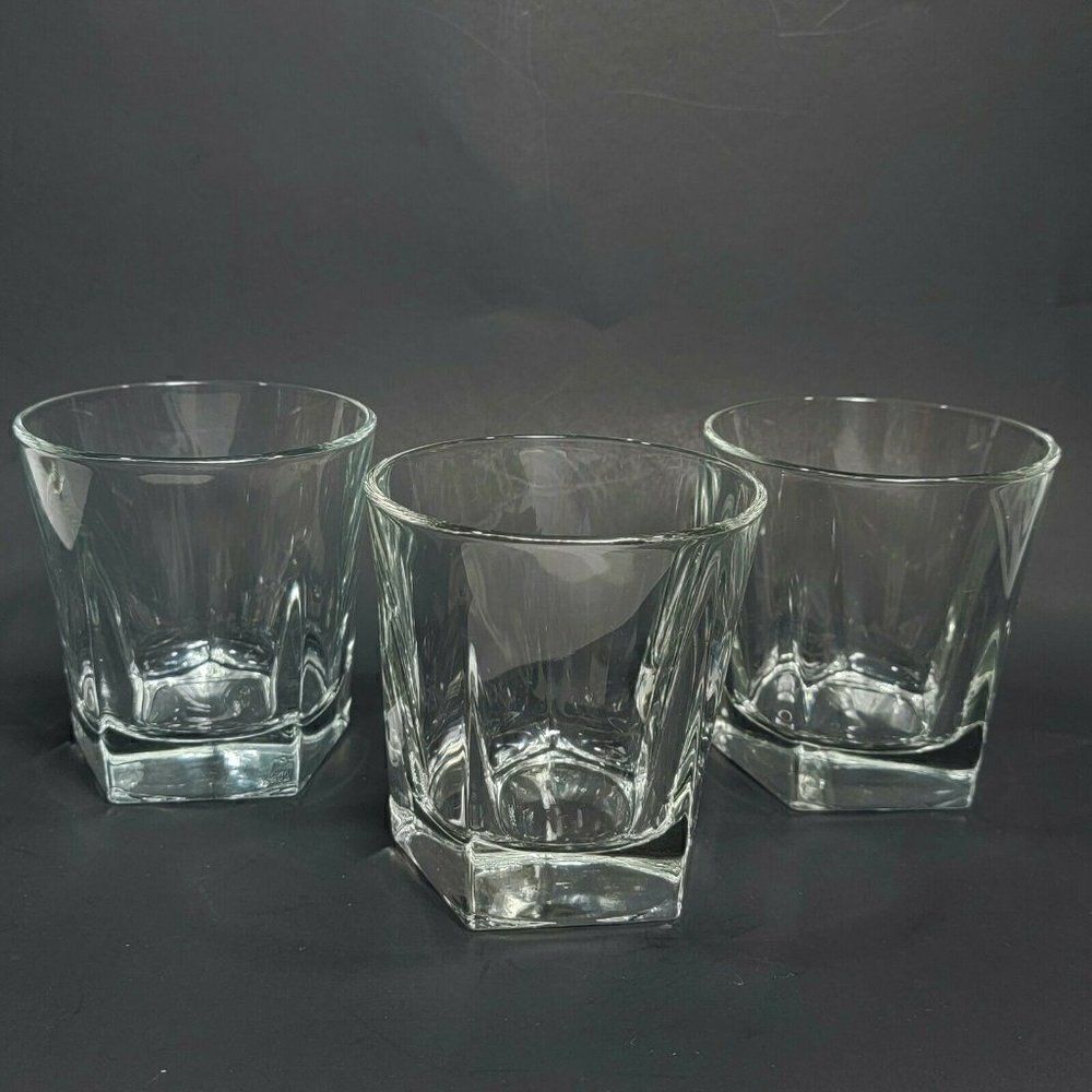 Set of 3 -‎ Double Old Fashioned Rocks Whiskey Scotch Glass 12 Oz  Heavy Base